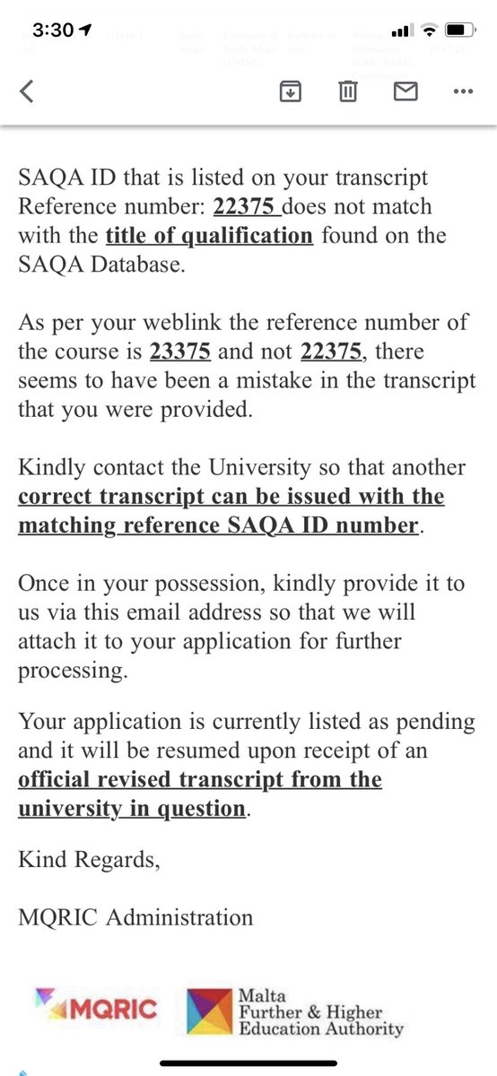 HSHjosh's tweet photo. @unisa Please help me URGENTLY! I’ve emailed and no help! I will lose a job opportunity if this error isn’t corrected. No one answers my emails or calls when I call CHS!!! HELP! https://t.co/rUZqd2ZexU