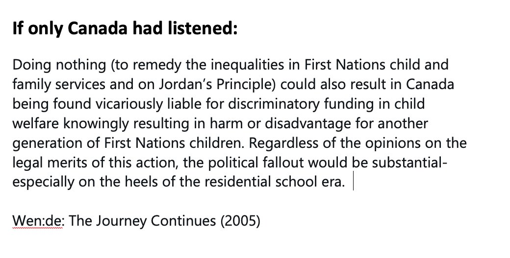 cblackst's tweet photo. A report commissioned by Canada in 2005 found a 30% gap in First Nations child welfare funding = First Nations children in care at higher rates than residential schools. On Monday- Canada will try to overturn a compensation order for the children it harmed by ignoring the problem https://t.co/3SbgCDi1lU