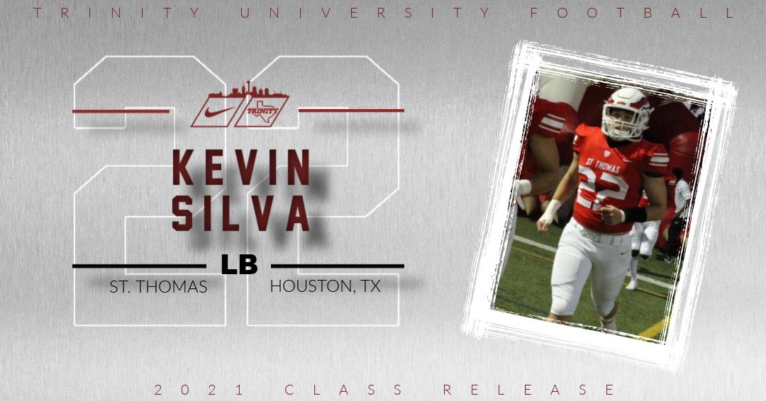 Congrats <a href="/Silva44Kevin/">Kevin Silva22</a> for committing to <a href="/TUFootballTX/">Trinity University Football</a>  #FAMILY #RaisingTheStandard 

✈️NY ➡️ H-Town ➡️ San Antonio

#EFND #GDK