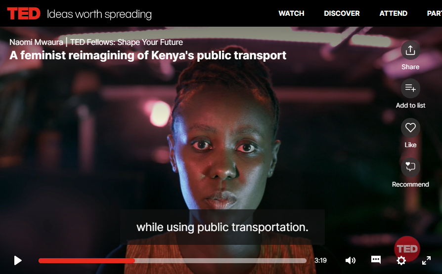 FloneInitiative's tweet photo. Have you watched the @FloneInitiative E.D @NaomiMwaura8 feature on @TEDTalks?
You can watch the full TED talk here: https://t.co/IhidxD0RIH
#WomenInTransport #TED2020 #Tedfellow https://t.co/r98WYX0QqU