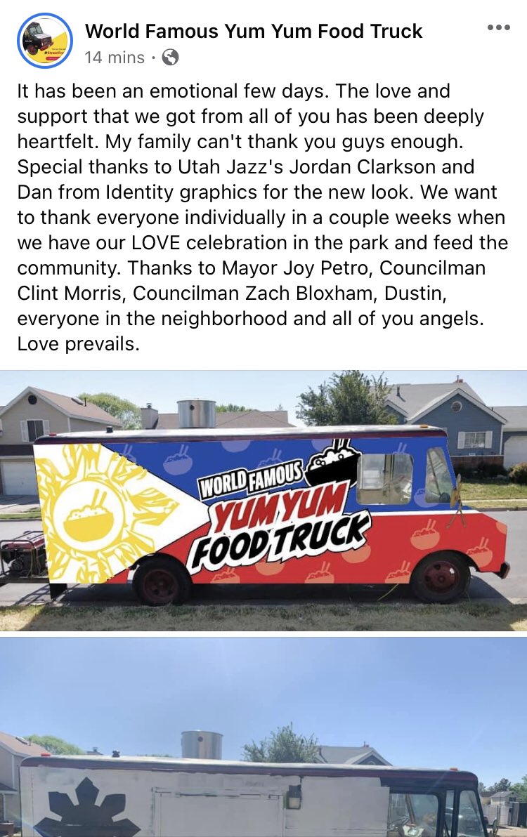 The @YumYumAsian food truck got an assist from @JordanClarksons ...
#TakeNote #SpeakUpandDribble #StopAsianHate https://t.co/OmJyXuaOKm