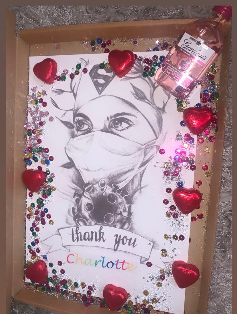 Hand drawn thank you NHS Covid-19 personalised gift box! 😍❤️👏🏻 we might be seeing the light be we can’t forget those who helped turn it on🌈   #nhs #COVID19 #oldham #manchester #artwork #giftideas #thankyouNHS #drawing #art #emilysart #love #share #like #SmallBusiness