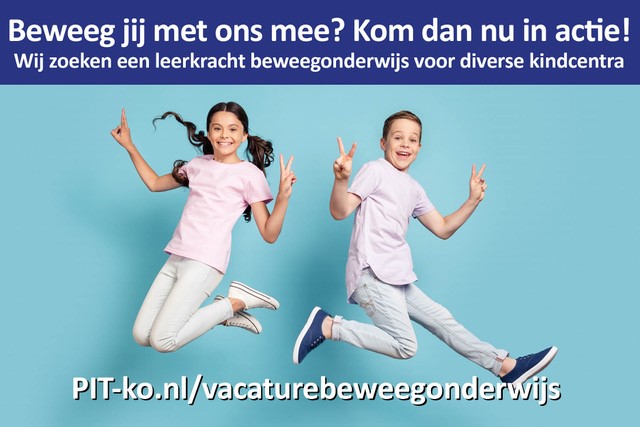 PIT_k_o's tweet photo. VACATURE|| Wie beweegt er met ons mee? Voor diverse kindcentra zoeken wij een leerkracht beweegonderwijs. Help jij ons mee kinderen te stimuleren een leven lang te bewegen? Kom in actie en solliciteer op deze superleuke job. https://t.co/EGVvhbLYnV https://t.co/tHayLCas1A