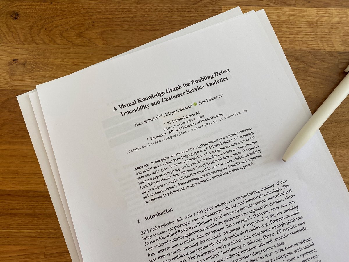 i-Tüpfelchen einer erfolgreichen Zusammenarbeit🤝 Nach 2 gemeinsamen Projekten haben Dr. Diego Collarana, Prof. Jens Lehmann, #Fraunhofer IAIS, &amp; Nico Wilhelm, <a href="/ZF_Konzern/">ZF Group</a>, auf der <a href="/eswc_conf/">ESWC Conferences</a> ihr gemeinsames #Paper vorgestellt.

📄 Kostenfreier Download: openreview.net/pdf?id=COq9CMg…