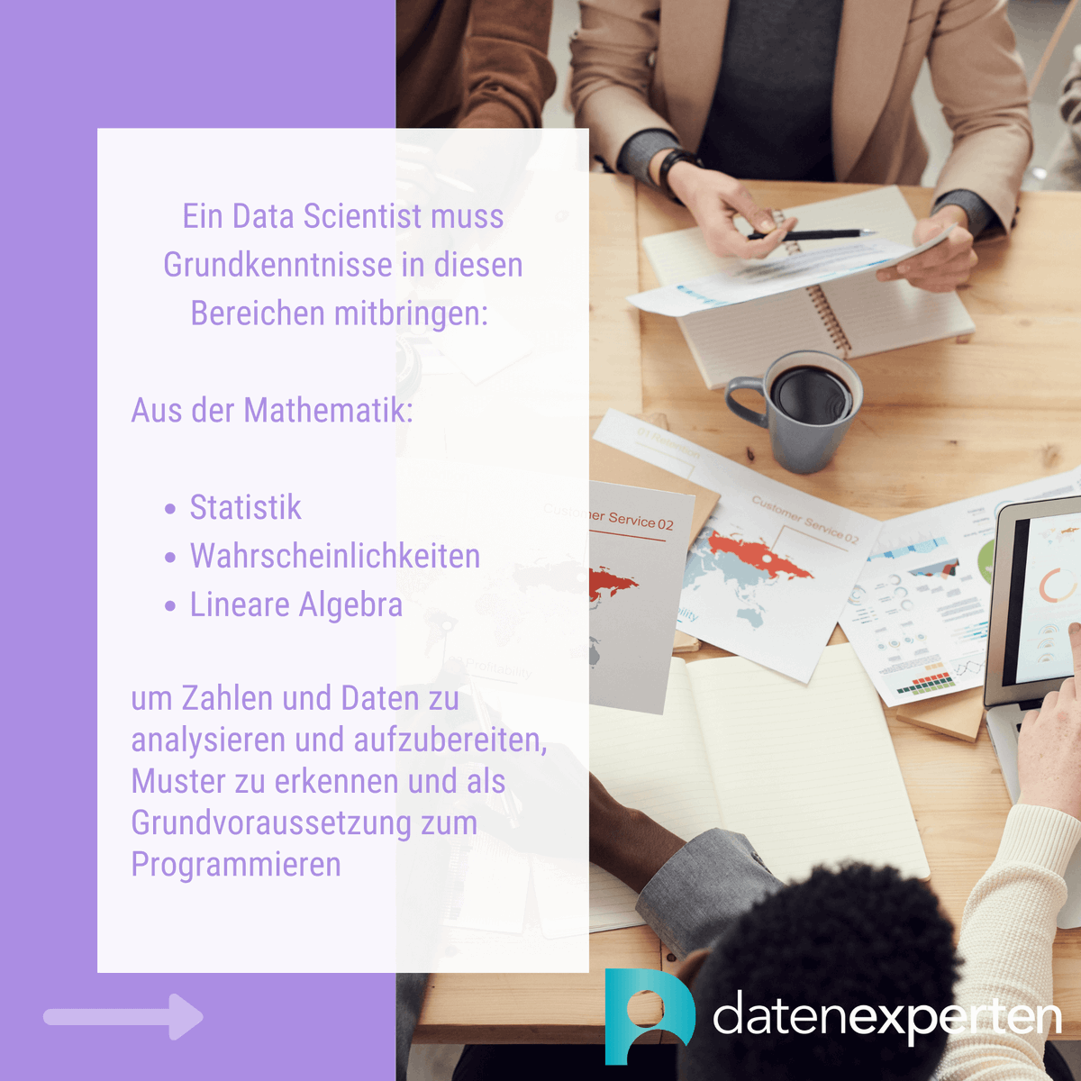 Projektmarktcom's tweet photo. Was sollte man aus dem Studium oder anderweitig mitbringen, um als Data Scientist erfolgreich zu sein? 

https://t.co/sXoNmp11J5

#datenenexperten #machinelearning #softwaredeveloper #freelancer #freelance #freiberufler #freiberuflerin #datascience #datascientist https://t.co/18t5lnaJ0p
