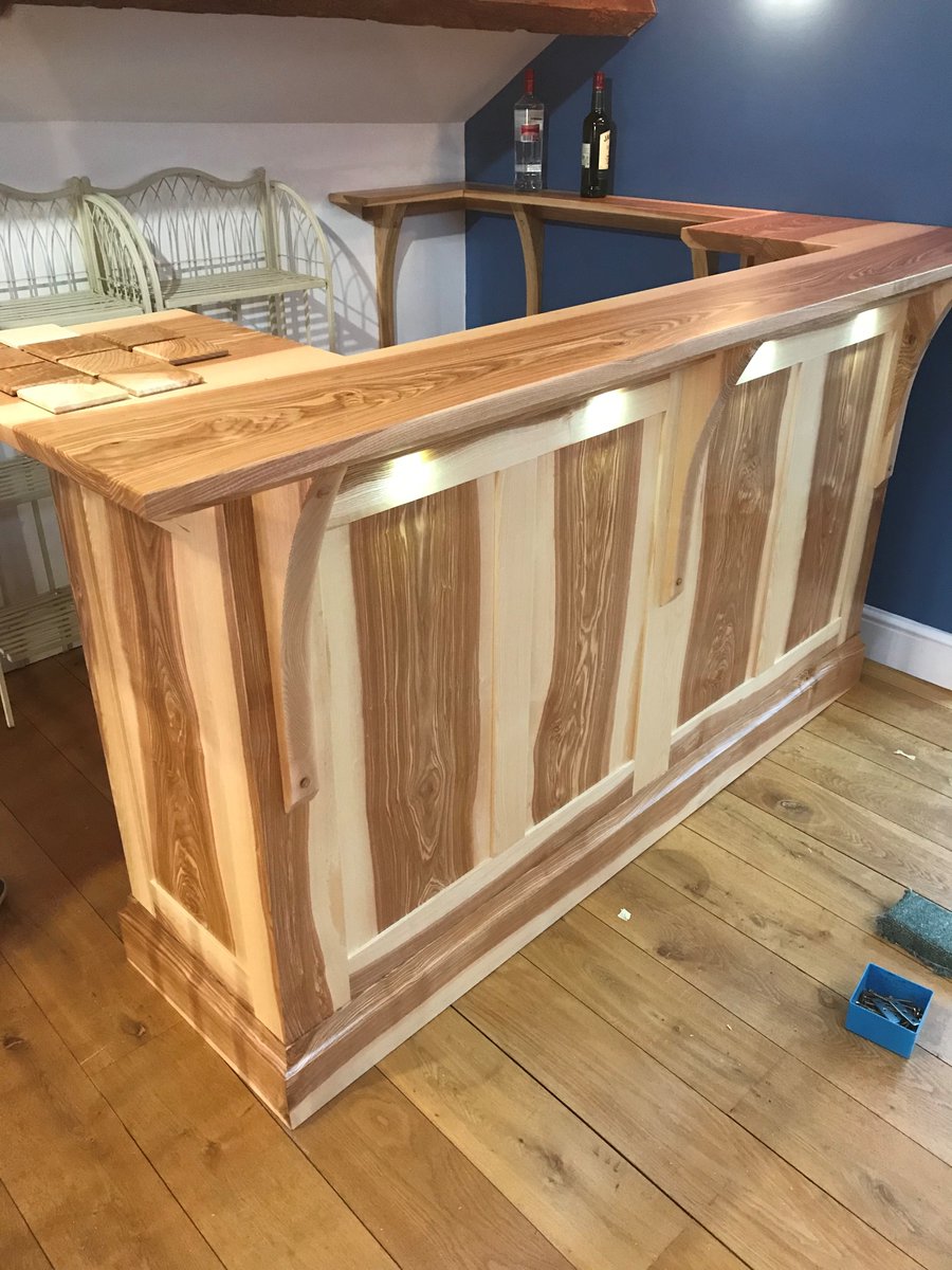 What stunning workmanship…  This bar has been created from some kiln dried ash timber purchased from our sawmill. For more information on what we can supply please visit our website shelmoretimber.co.uk or call 01785 284718
