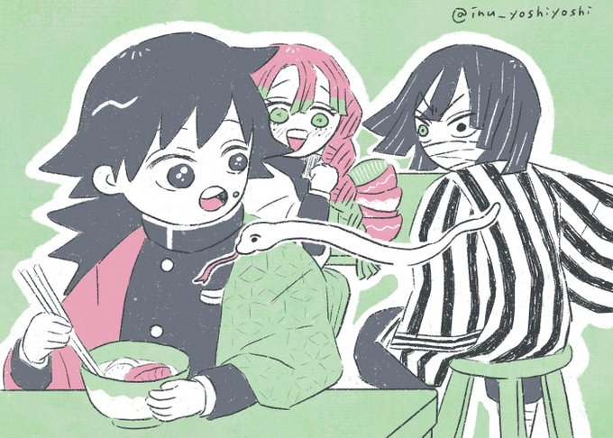 ころすけさんがTwitterに投稿した伊黒小芭内(鬼滅の刃)のイラスト。