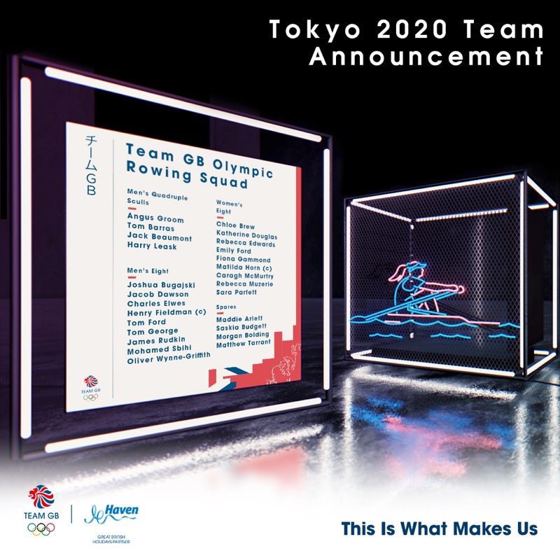 TeamGB's tweet photo. Our rowing team for #Tokyo2020 has been announced! 📣

Learn more about the 45 athletes, (including 8 returning Olympians!) ready to compete in Tokyo.

#TeamGB #Olympics @BritishRowing