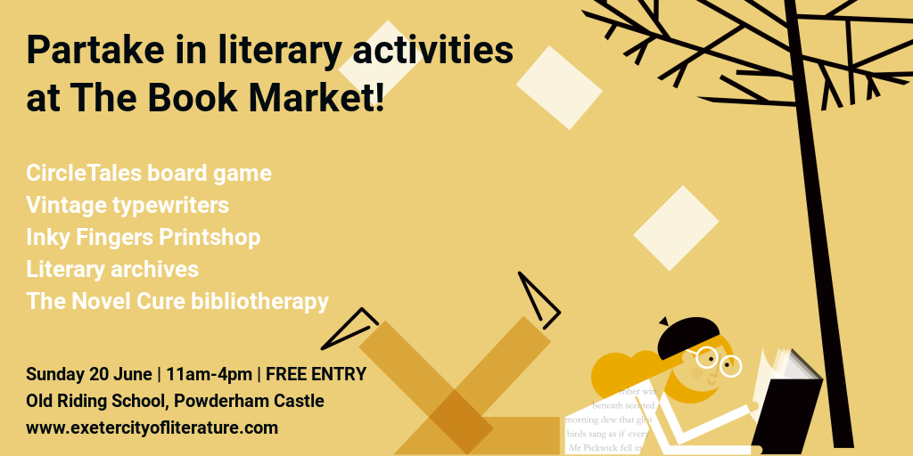 Our first Book Market <a href="/powderhamcastle/">Powderham Castle</a> on 20 June is packed with booksellers &amp; literary activities, including <a href="/CircleTales/">CircleTales</a> storytelling boardgame, @InkyFingersX handmade notebooks, Francis Kay Vintage typewriters &amp; <a href="/thenovelcure/">The Novel Cure</a> bibliotherapy. See you there, 11am-4pm