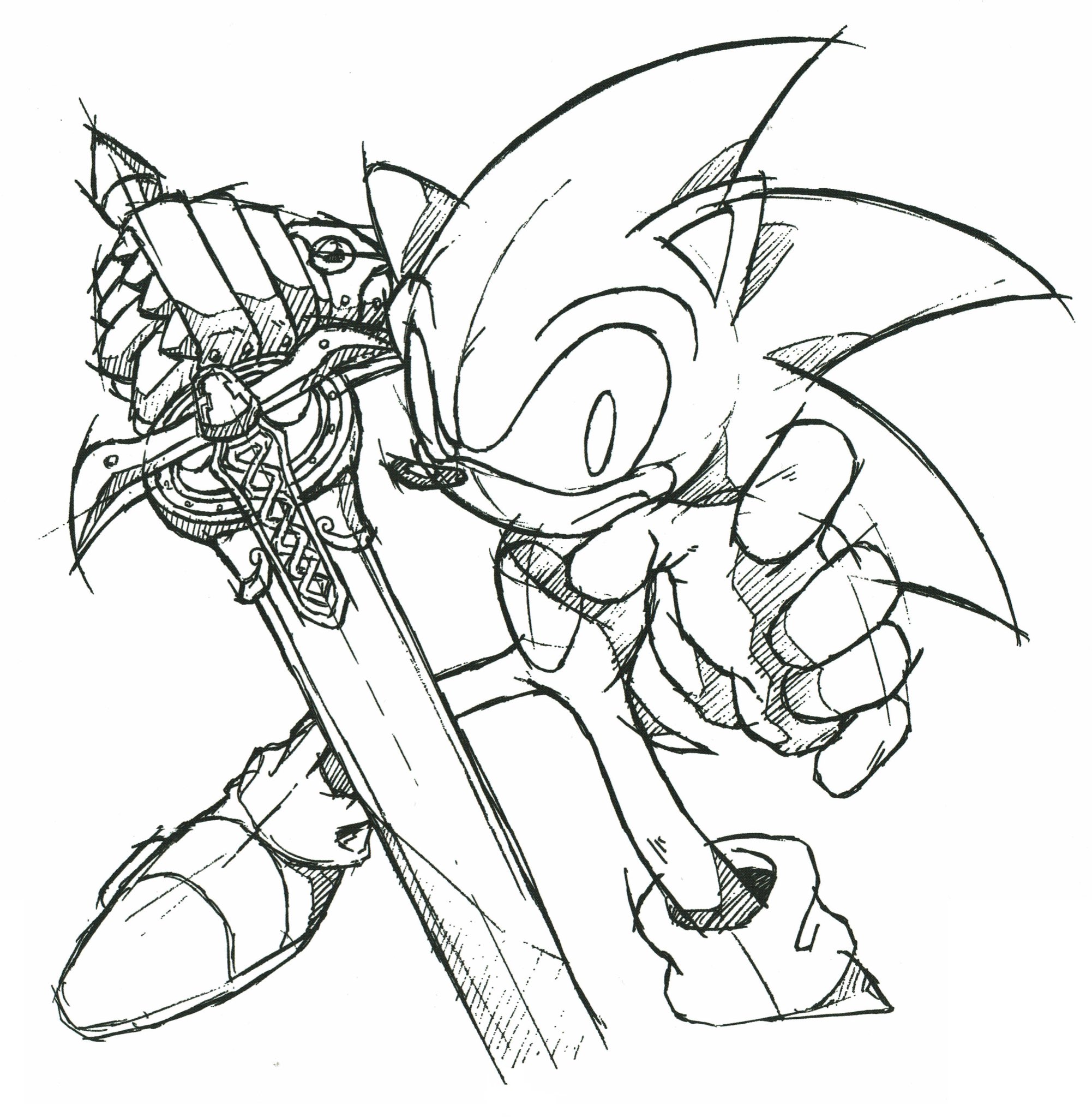 and the black knight sonic coloring pages