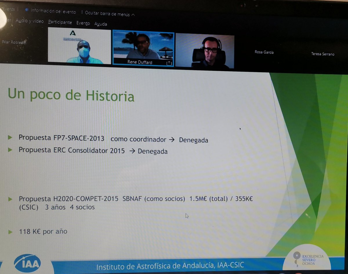 Pilar_Robledo_V's tweet image. Rene Duffard @iaa_csic nos presenta el proyecto Balloon financiado a través de #H2020 #INFRADEV 2017 que acaba de finalizar y nos sirve de ejemplo para enfocar una propuesta #HE #INFRA en 2021-2022 @aaconocimiento @HorizonteEuropa