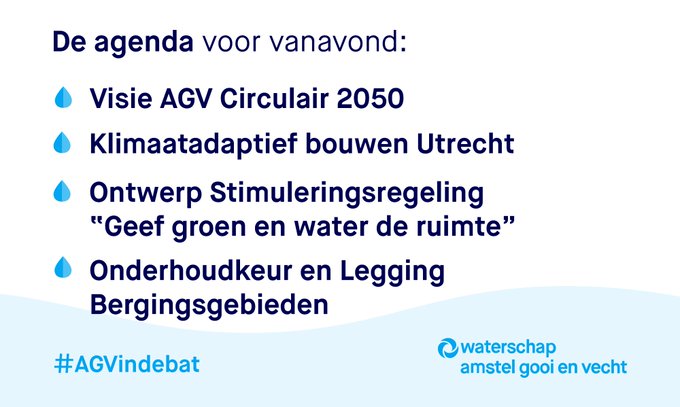 Vanavond vergadert @waterschapagv weer online | #AGVindebat
Live meekijken vanaf 20:00 uur?
📽️👉 https://t.co/LEeQONIbgY
Het gaat onder andere over... 👇