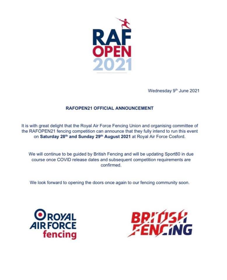 Great news. RAF Open is taking place at the end of August!