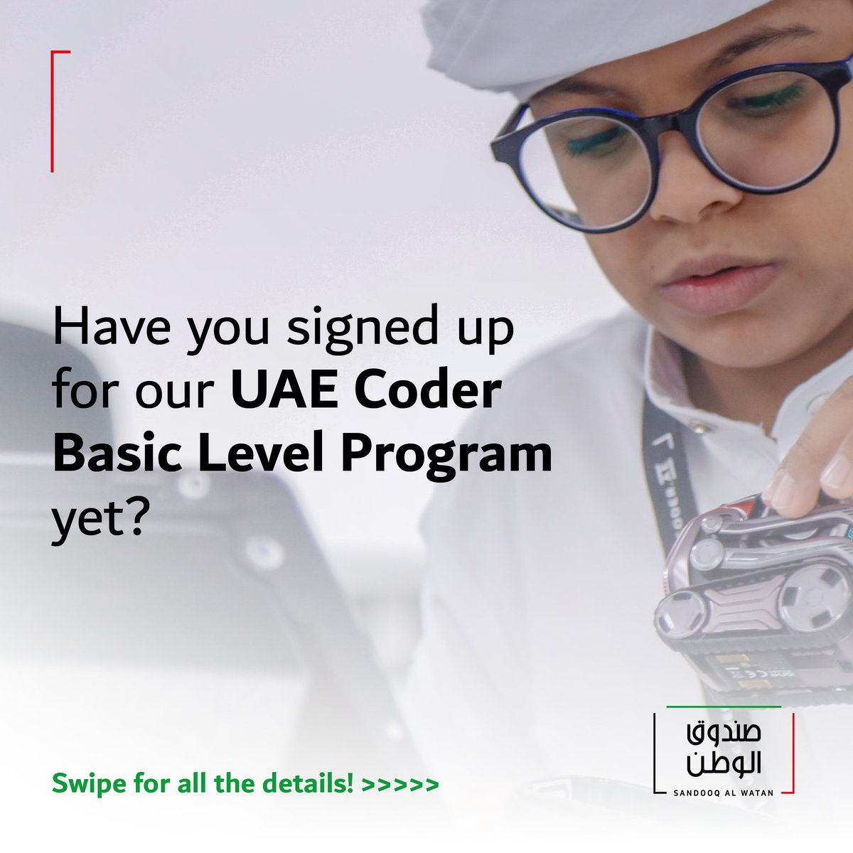 sandooqalwatan's tweet photo. Calling all students in the #AlDhafra region and Dalma Island in Abu Dhabi! Are you interested in learning how to #code? Sign up for our #UAECoder summer program now, & join your peers while spaces are still available!
Program sponsor @ADNOCgroup
https://t.co/CXJ4CJN5AD https://t.co/UEKsiDIPSy