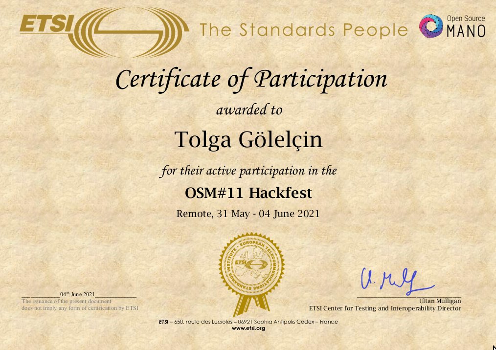 golelcin_tolga's tweet image. It was an exciting practice to develop, onboard and deploy FreeRadius CNF on OSM. Great event #OSMhackfest Thanks @OpenSourceMANO