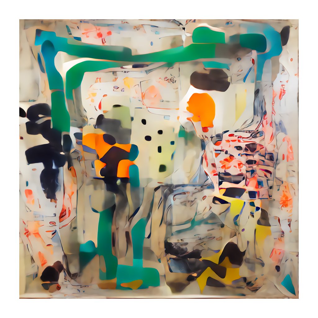 This is part 1 of a series titled „Melting concrete 2“. All paintings in this series are generated with machine learning (ML) using my own canvas paintings as input for the ML model and augmenting it with text. #machinelearning #artificialintelligence #ai #ml #aiart #GANfiti