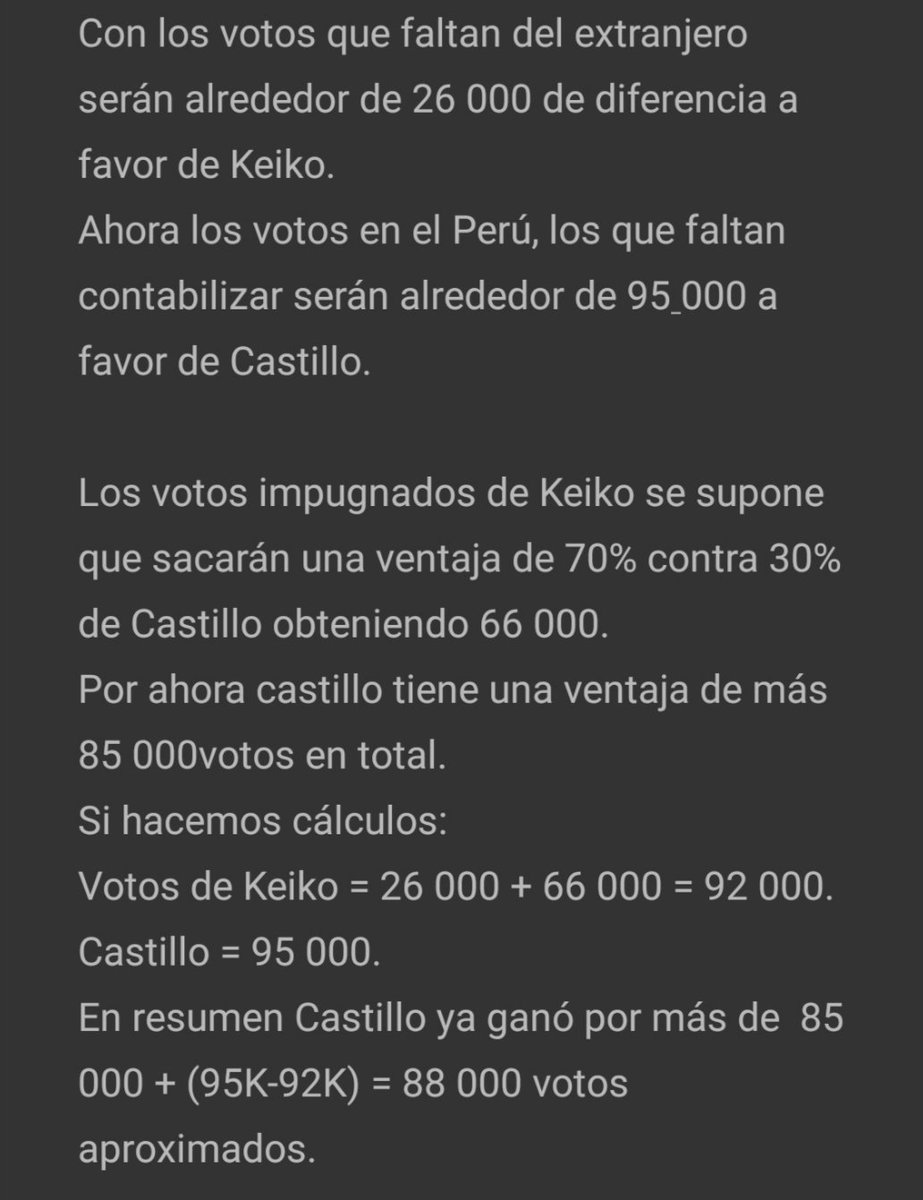 AronMilan28's tweet photo. @carlosl64289923 @ONPE_oficial Según un comentario de anoche. https://t.co/zHVXvuVqqp