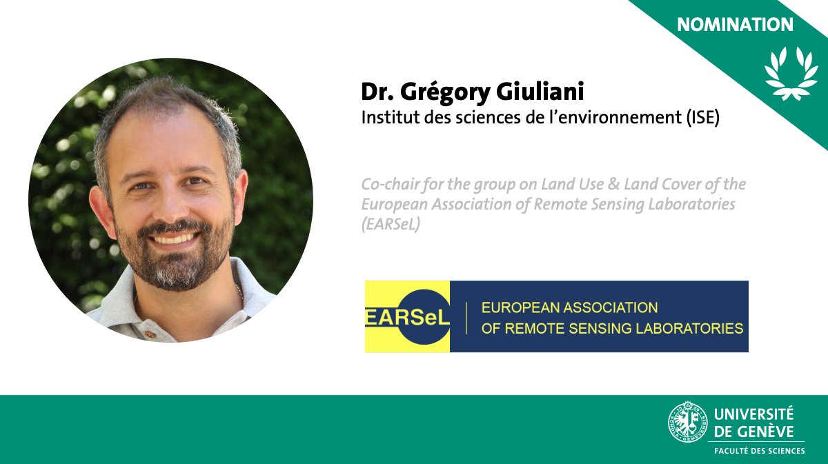 sciences_UNIGE's tweet image. The European Association of Remote Sensing Laboratories forms a network of over 250 remote sensing laboratories - the largest in Europe. Congratulations to Dr. @greggiuliani for having been nominated Co-chair for the group on #Land Use &amp;amp; Cover! 

👉🏻 earsel.org/news/