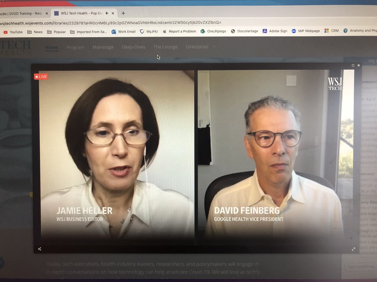 ckupchella's tweet photo. So interesting hearing from David Feinberg, VP of @GoogleHealth talking about Google’s work stopping #COVIDmisinformation online. “The way to stop misinformation is with authoritative information.” #WSJTECHHEALTH https://t.co/9na3Z4dqi6