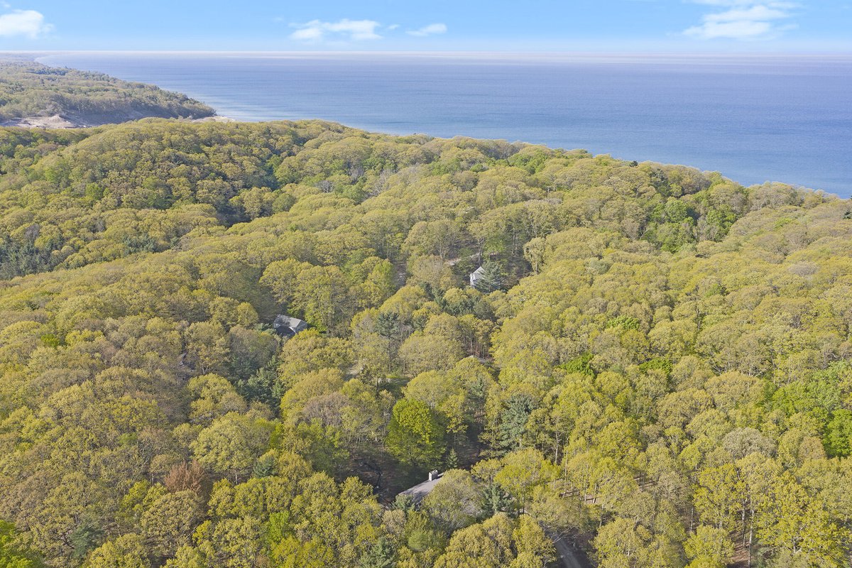 Lakefrontman's tweet photo. FOR SALE! 17838 Dewberry Place, Grand Haven,  MI $1,150,000. Tucked into 2.2 acres of dunes next to Lk. Michigan you'll find this 5 bed/4 bath Frank Lloyd Wright inspired home w/ flowing waterfall, large deck, pergola &amp; fireplace overlooking an in-ground pool. #greenridgerealty https://t.co/vJEMBRPvOc