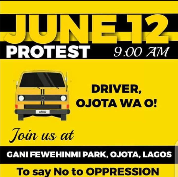 June 12 >>>> all roads leads to Ojota. Let's come out all and do this.

Retweet Aggressively

Lagos || Onions || Naira || Tinubu || Jack Ma