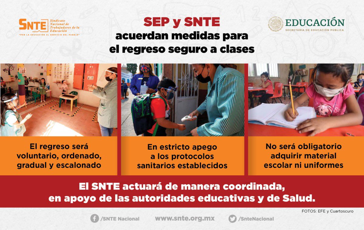 Sh1Dimas's tweet photo. #SNTEconMéxico 👩‍🏫🇲🇽👨‍🏫

🟠 En apego al acuerdo #SNTE 🍎📚 @SEP_mx 🏢 de contar con 👉Semáforo COVID Verde 🚦 Maestros Vacunados 💉 y Regreso Voluntario 👪 las escuelas abrieron sus puertas a docentes y alumnos 🧑‍💻🧑‍💼

#NosVemosEnLaEscuela 🏤

Nota 👉 https://t.co/MECzeac21X 👈 https://t.co/IfN3CQIWSR
