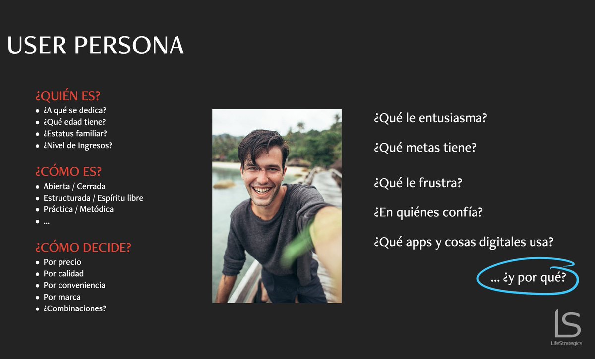 LifeStrategics's tweet photo. Es frecuente que las empresas y marcas quieran dirigir sus comunicaciones y campañas a grupos demográficos pero con frecuencia se olvida la importancia de diseñar #UserPersona s por el valor de los datos psicográficos. 

¿Quién es esa persona a quien le queremos llegar? https://t.co/EZvGtBC5mu