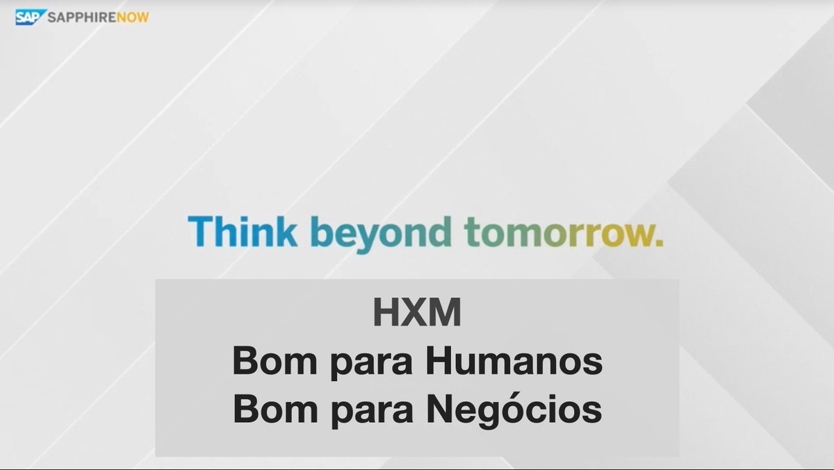 futurar's tweet photo. Você sabe  que significa HXM?
Human Experience Management.
Como vamos observar e agir sobre a experiência humana?
Ah, com Humanos e Tecnologia.

Hoje o dia no SAPPHIRE NOW é dos Recursos Humanos.
.
#recursoshumanos #SAPPHIRENOW #HRtrack #HXM #EmployeeExperience @SAPBrasil https://t.co/J4XAIsIyGh
