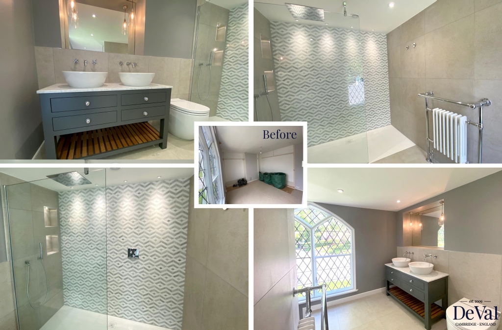 devalcambs's tweet image. What a stunning master ensuite. Luxury walk-in shower with marble to the back wall, recessed overhead shower and ambient lighting. A large recessed mirror with matching pendants and a double vessel basin vanity unit. Happy customers all over the place this week. What can we say😎
