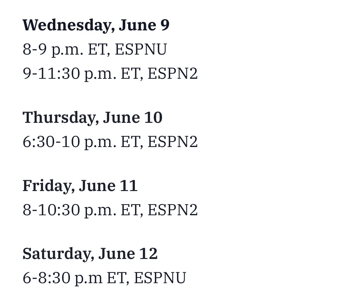 The NCAA Division 1 Championships start today! Here’s the TV schedule.