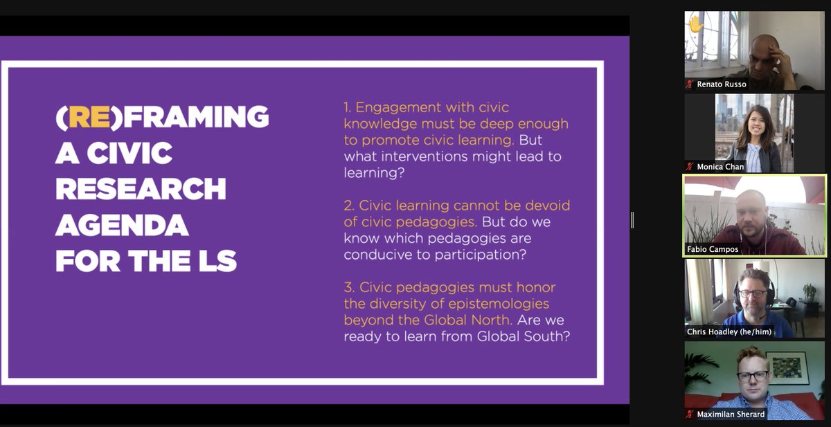 Supporting my friends at their #ISLS2021 poster presentations! <a href="/yipuzheng/">Yipu Zheng</a> <a href="/nicolaylaw/">Nicola Law</a> <a href="/Markus_Fujiwara/">Marcus Cheung</a> <a href="/Facampos/">Fabio Campos</a> <a href="/tophe/">Chris Hoadley</a> Good analyses on research trends in #AI in ed, #gender gaps in engineering, and civic participation in #learningsciences <a href="/isls2021/">ISLS 2021</a> <a href="/snowdaylearning/">Snow Day Learning</a> <a href="/TLTLab/">TLTLab</a>