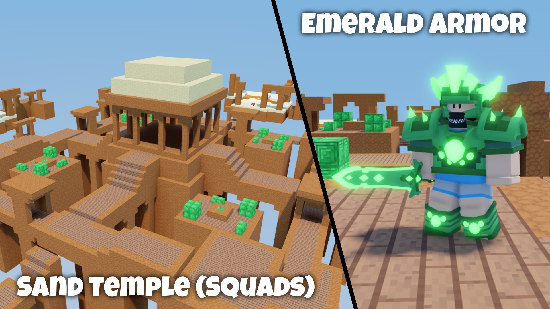 Roblox BedWars on Twitter "New update is live! 🟢 Added Emerald Sword ⛑