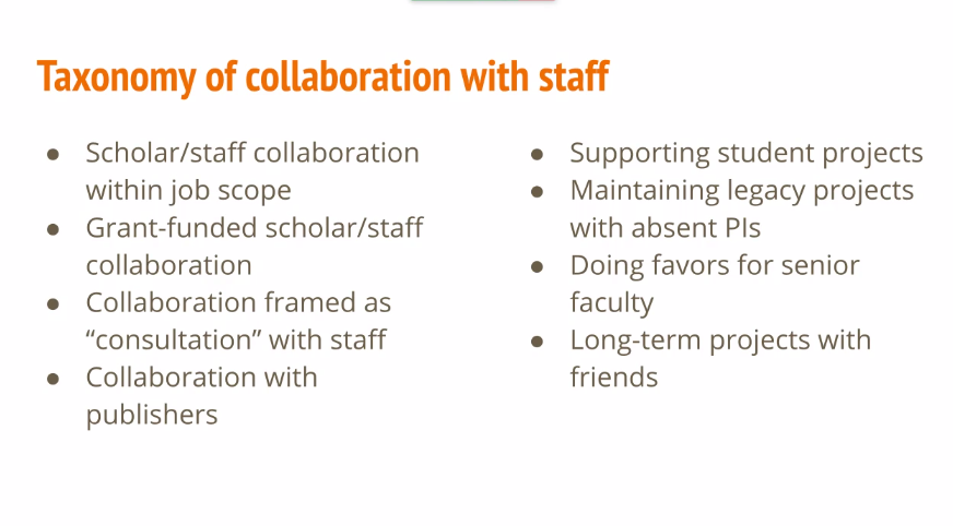 randaelka's tweet photo. @quinnanya and @ecava12 point to the slippery definition of "project" in DH and the many forms that collaborations can take #DHSI21 #DHSIPM https://t.co/8yifs8DLBa