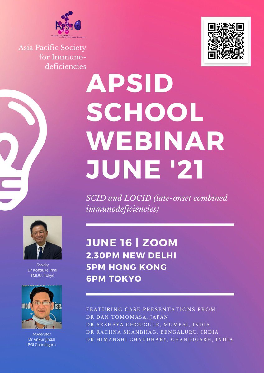 dan_leung_'s tweet photo. Next Wednesday #APSID will be hosting a webinar on SCID and LOCID ft Dr @kohsukeimai and Dr Ankur Jindal, register for free now: https://t.co/GaL7Mil126 https://t.co/NpXmoekNDn