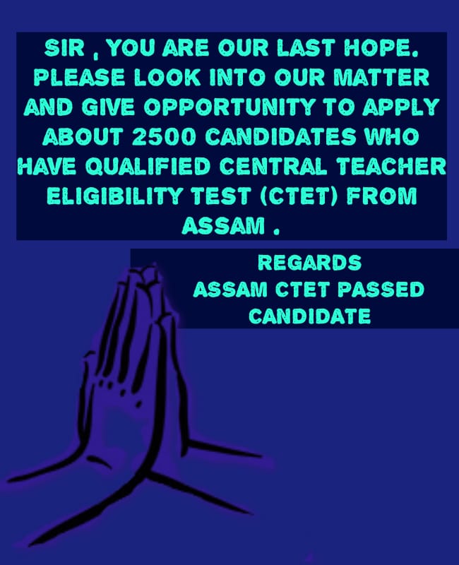 Anandachandra10's tweet photo. #JusticeForCtetInAssam
#AllowCtetInAssam
@DrRPNishank 
@himantabiswa 
@ranojpegu https://t.co/DbjXtZKrQp