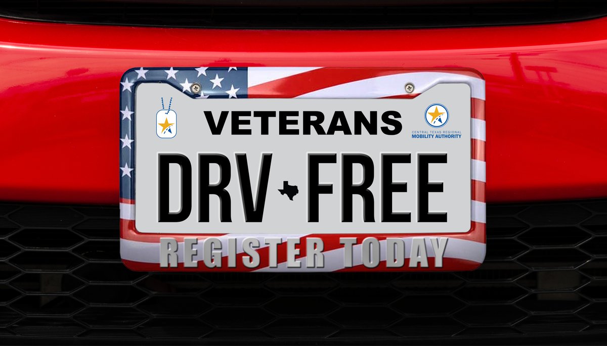 CTXMobility's tweet image. Are you a Qualified Veteran? Sign up to drive free on our toll roads: mobilityauthority.com/veterans