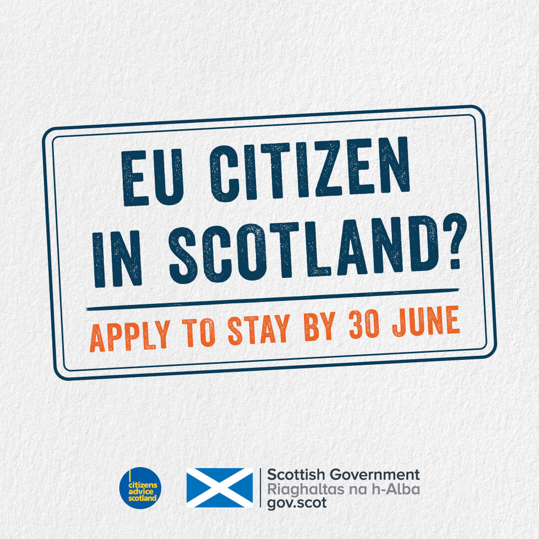 dundee_angus's tweet photo. There is just over a week left before the deadline for the EU settlement scheme!

We want you to stay. Get support to apply now at: 

https://t.co/YNoEsFmqw5

#StayInScotland #WeAreScotland https://t.co/Pkgpl9ObQh