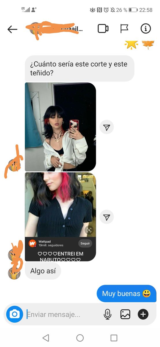 Tote_Pascual's tweet photo. adjunto el print completo de la conversación del Insta. 
Vamos a detalle de la factura , el corte figura 95mil, el Tratamiento Davines que le ofreció nuestra compañera 190mil creo, un brushing 55mil y el Color 550mil que tiene una diferencia de 100mil respecto al presupuesto. https://t.co/rZK1PL8L78