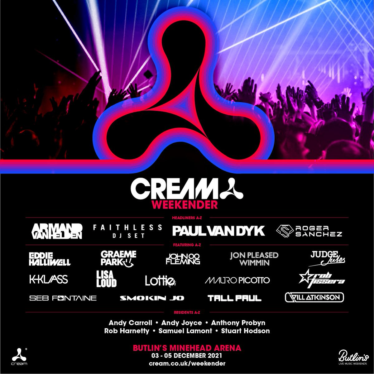officialcream's tweet photo. #ICYMI We are pleased to announce phase 1 of the Cream Weekender 2021 Line Up! 🙌🎉
More artists still to be announced 😊
#CreamWeekender https://t.co/MCXbobAQK5