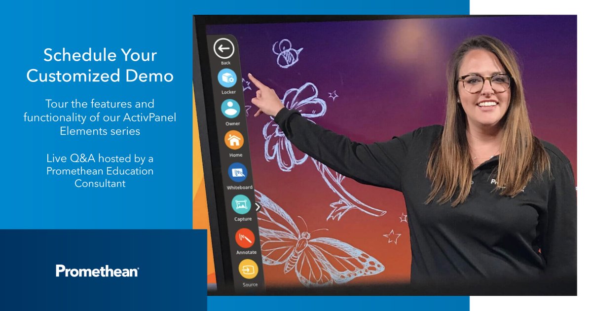 Get your 30-minute live online demo of #ActivPanel with #Promethean pros – Sign up now: bit.ly/3lSrWFw #edtech