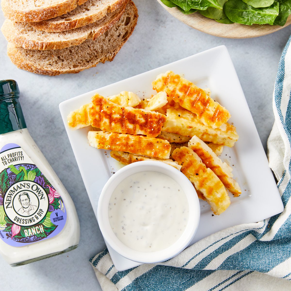 It's BBQ season - so let the grill handle the sizzle and we'll handle the drizzle.

Salty, grilled halloumi is our favourite kind of dunker and we all know there ain't no dip as creamy and delicious as our Ranch Dressing! So putting them together? Well, it's kind of a no-brainer.