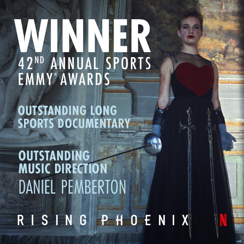 Paralympics's tweet photo. We couldn't be happier! 🎉 

@Netflix ground-breaking Paralympic documentary #RisingPhoenix won two prestigious @sportsemmys Awards. 

@HTYTmissions | @VioBebe | @EllieVCole | @jbalaize | @ArmlessArcher | @JonniePeacock | @TatyanaMcFadden | @RyleyBatt