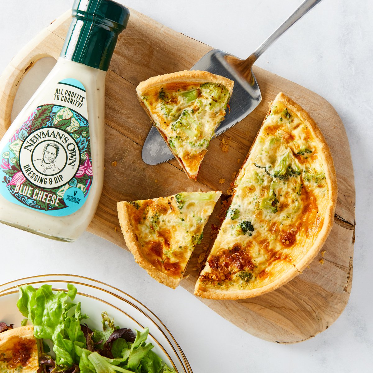 An alfresco favourite and a symbol of summer, there's nothing a slice of quiche can't fix.

We've rustled up a salty, creamy, and undeniably dreamy filling using some Newman's Own Blue Cheese Dressing. Because Lorraine has dominated the brunch game for too long!