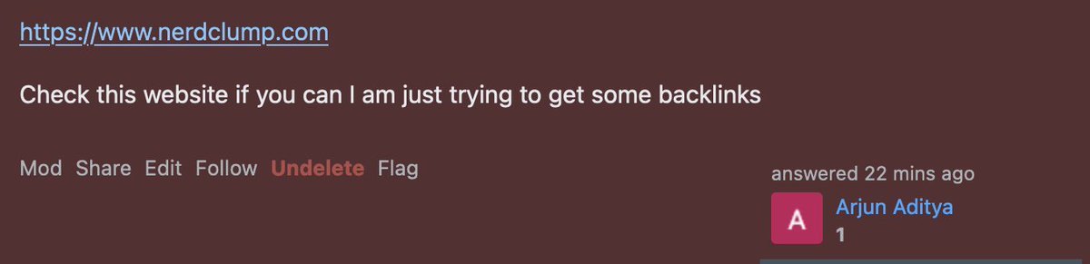 meagar's tweet photo. @NerdClump Stop being such a complete scumbag spammer on Stack Overflow please https://t.co/97IDOiJySM