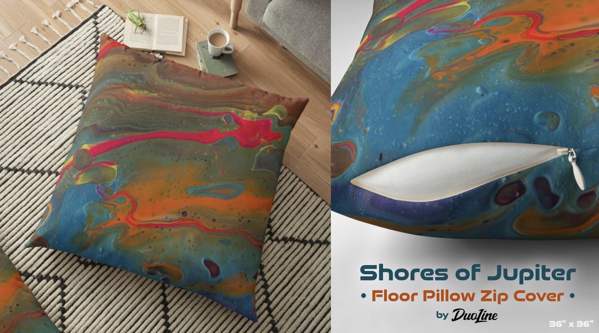 'Shores of Jupiter' Floor Pillow Zip Cover > redbubble.com/i/floor-pillow… via @rebubble #redbubble #RedbubbleGiftIdeas #redbubbleshop #redbubbleartist #smallbusiness #findyourthing #acrylicpour #homedecor #floorpillows #pillows