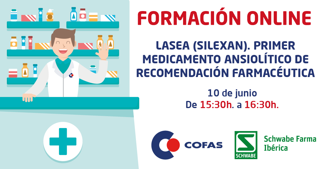 iCOFAS's tweet photo. Recuerda que mañana día 10, tenemos una nueva formación #online junto con el laboratorio #Schwabe. Nuestro socio @Nacho_Migoya y el doctor #ManuelOtero vendrán a hablarnos sobre #Lasea, el primer medicamento ansiolítico de recomendación farmacéutica
https://t.co/GNYBe7o3JN https://t.co/EAMHoWKKOq