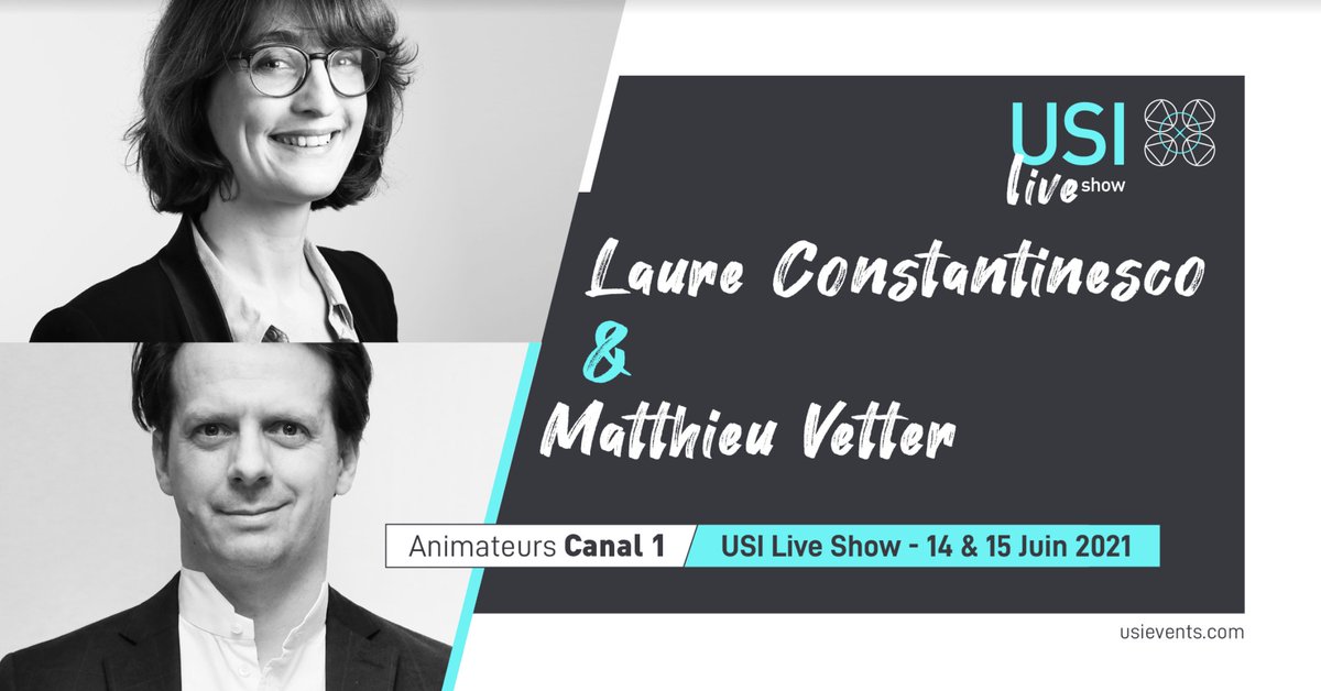 [#USILiveshow]   Cette année, les animateurs #USI font le show, découvrez les animateurs du Canal 1 !  

💪 <a href="/MatthieuVetter/">Vetter Matthieu</a> : Lead Design et Innovation (OCTO) et curateur de l'USI 
👩‍🎨 <a href="/laureconstant/">Laure Constantinesco</a> : Senior UX Designer (OCTO)

Composez votre programme ➡️ bit.ly/3v3y0hr