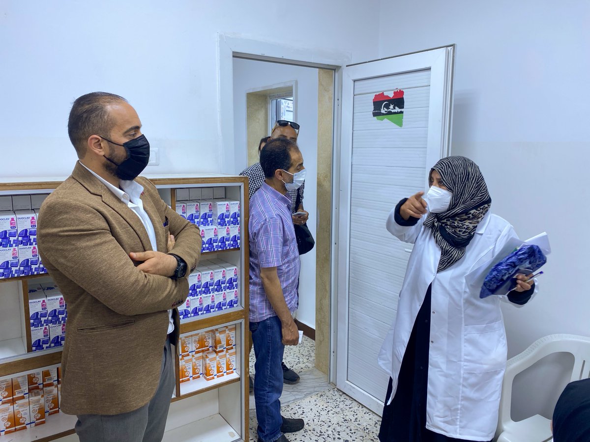 IOM_Libya's tweet photo. This week, the badly damaged Khalat Al Ferjan health clinic was reopened after a full rehabilitation by IOM. 
Supporting residents and more than 20,000 migrants in the Ain Zara area, south of Tripoli, the bombed-out health facility was repaired and a vaccination unit installed. https://t.co/UD7U8v6Lqm