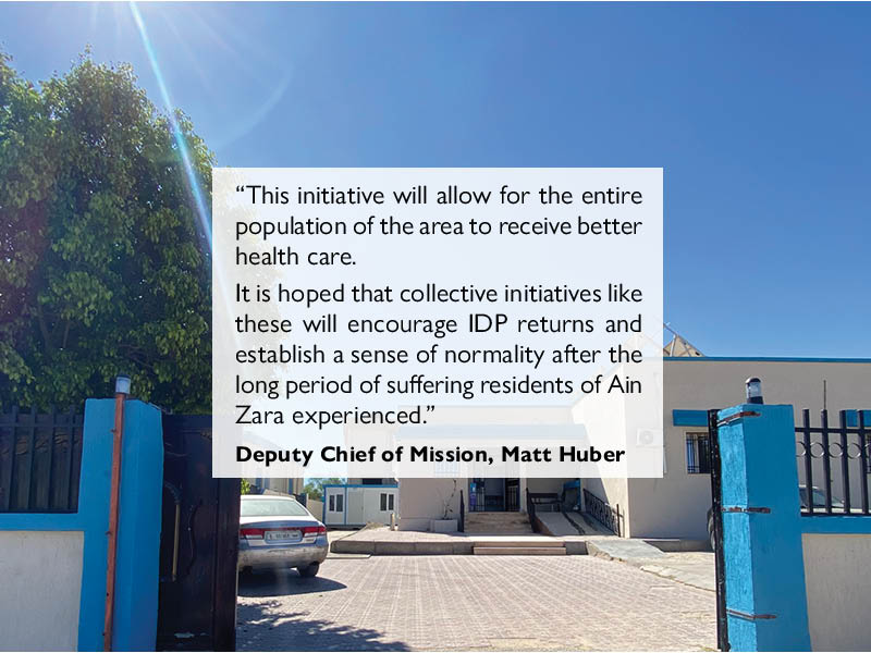 IOM_Libya's tweet photo. This week, the badly damaged Khalat Al Ferjan health clinic was reopened after a full rehabilitation by IOM. 
Supporting residents and more than 20,000 migrants in the Ain Zara area, south of Tripoli, the bombed-out health facility was repaired and a vaccination unit installed. https://t.co/UD7U8v6Lqm