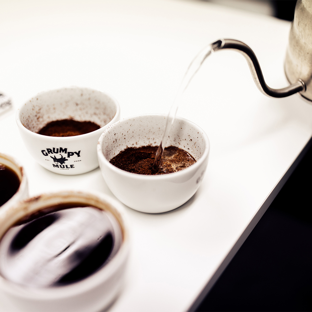 Here at Grumpy Mule we take time and attention to ensure that every single bean is perfect. Cupping sessions ensure that each bag of Grumpy Mule leaves our Roastery tasting impeccable.